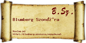 Blumberg Szonóra névjegykártya